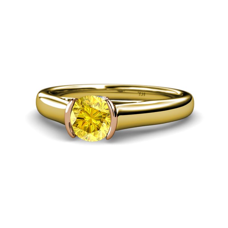 Ellie Desire Yellow Sapphire and Diamond Engagement Ring 