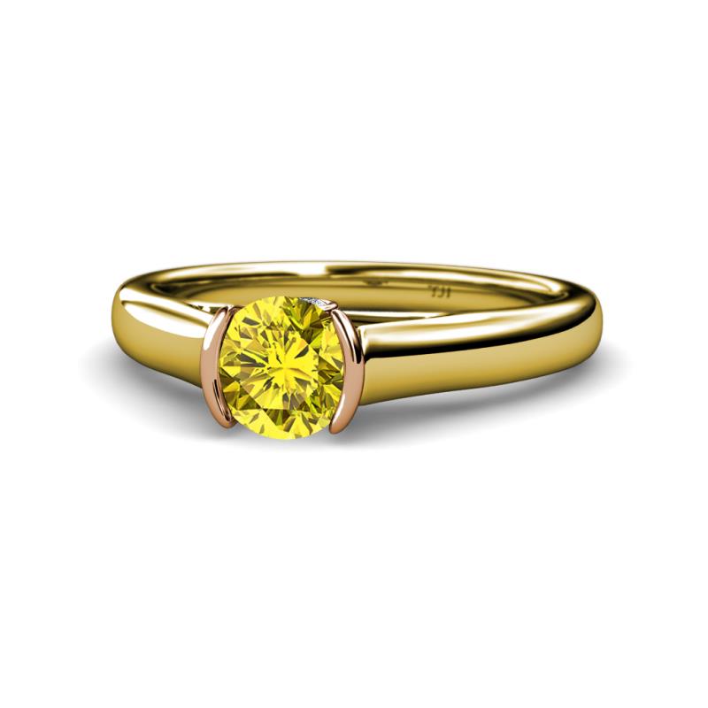 Ellie Desire Yellow and White Diamond Engagement Ring 