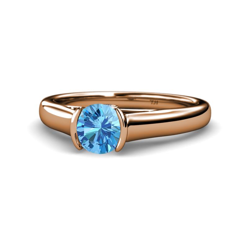 Ellie Desire Blue Topaz and Diamond Engagement Ring 