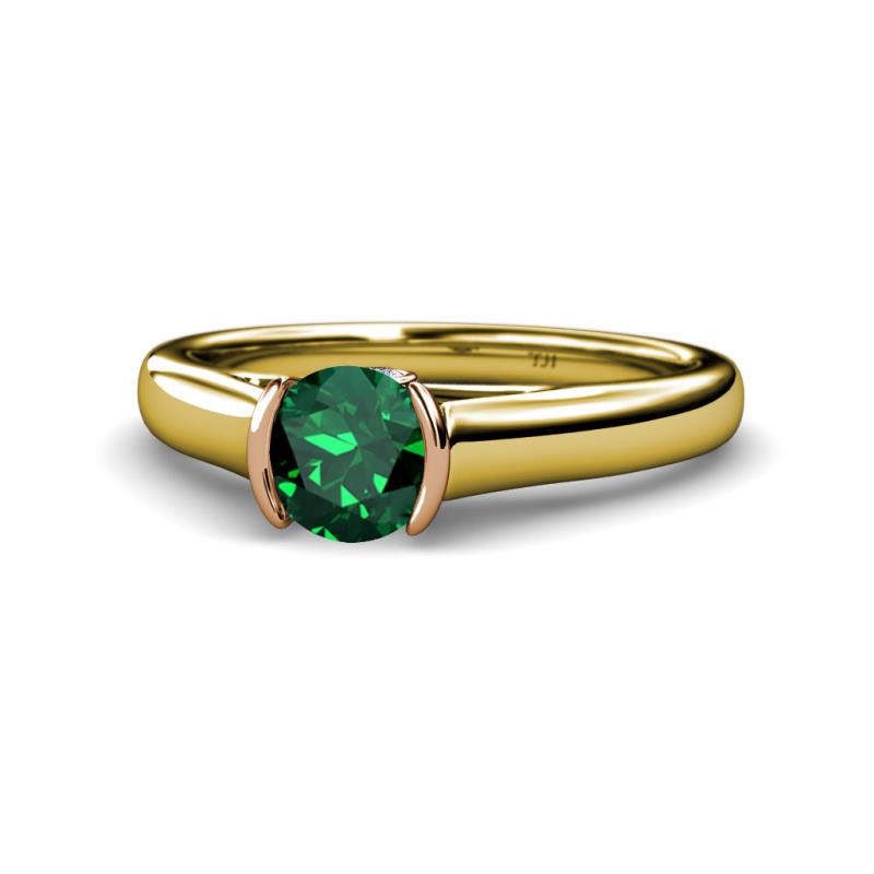 Ellie Desire Emerald and Diamond Engagement Ring 