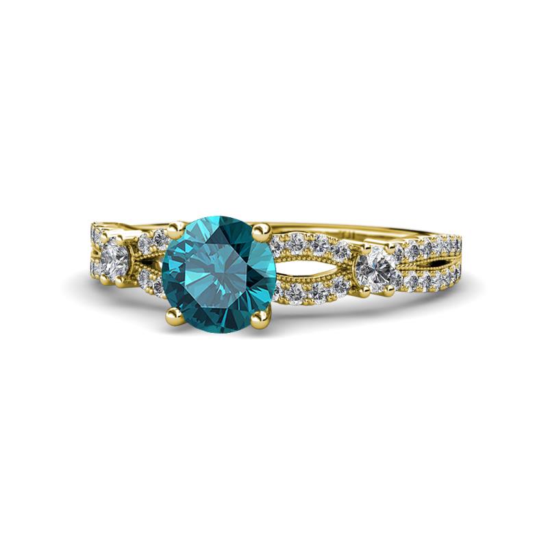 Senna Desire London Blue Topaz and Diamond Engagement Ring 