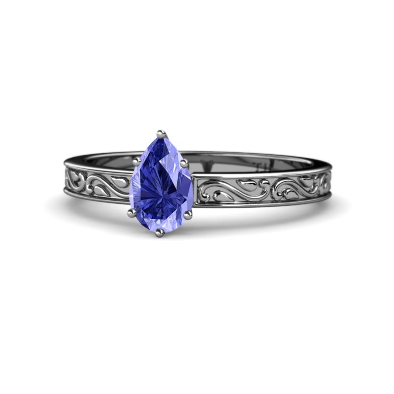 Cael Classic 7x5 mm Pear Shape Tanzanite Solitaire Engagement Ring 