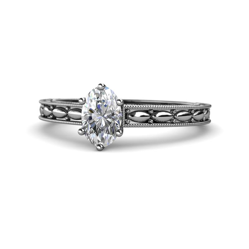 Rachel Classic GIA Certified 7x5 mm Oval Shape Diamond Solitaire Engagement Ring 