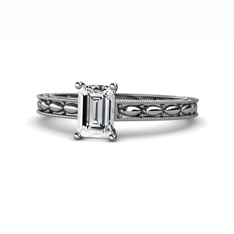 Rachel Classic GIA Certified 7x5 mm Emerald Shape Diamond Solitaire Engagement Ring 
