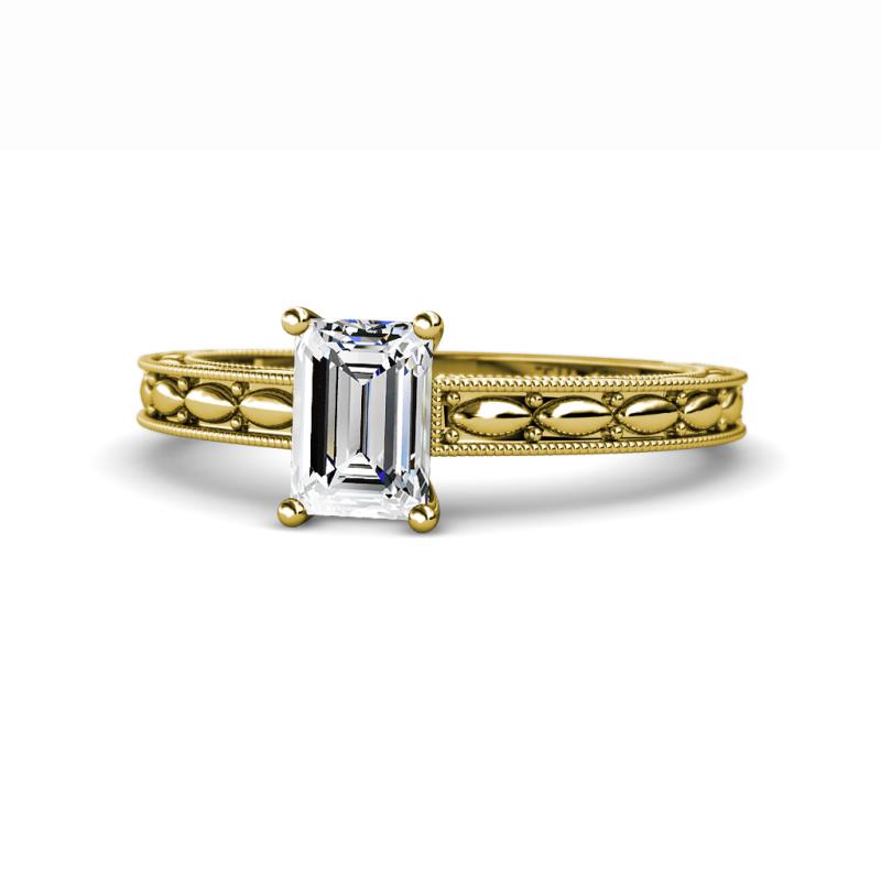 Rachel Classic GIA Certified 7x5 mm Emerald Shape Diamond Solitaire Engagement Ring 