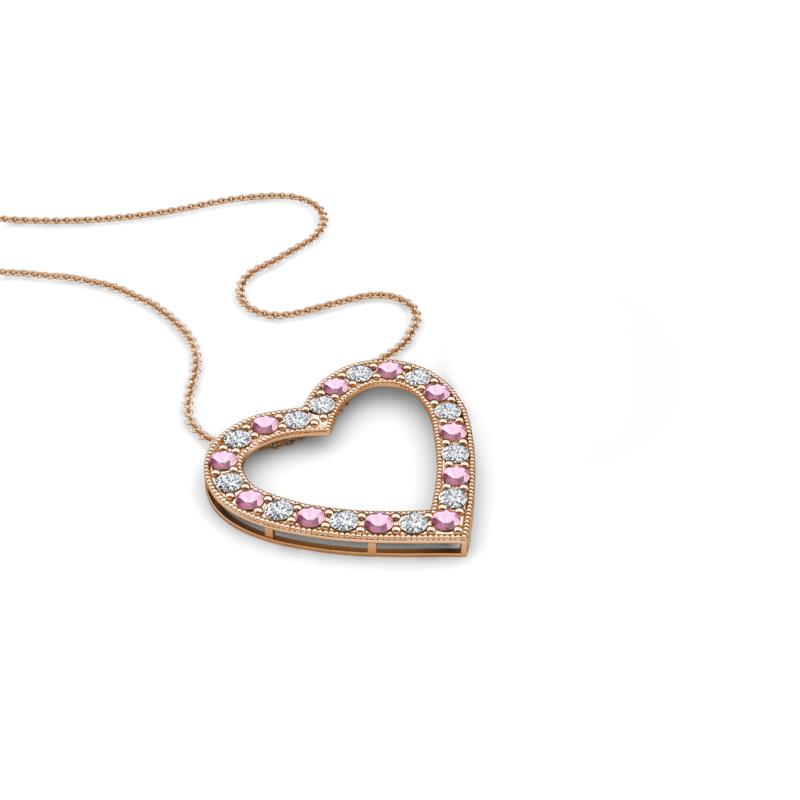 Pink Tourmaline & Diamond Heart Necklace