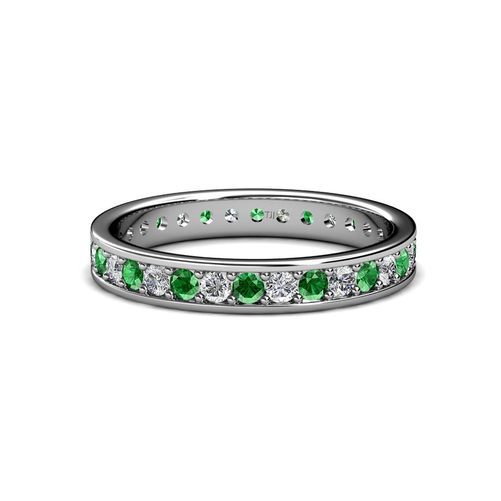 Livia 2.00 mm Green Garnet and Diamond Eternity Band 