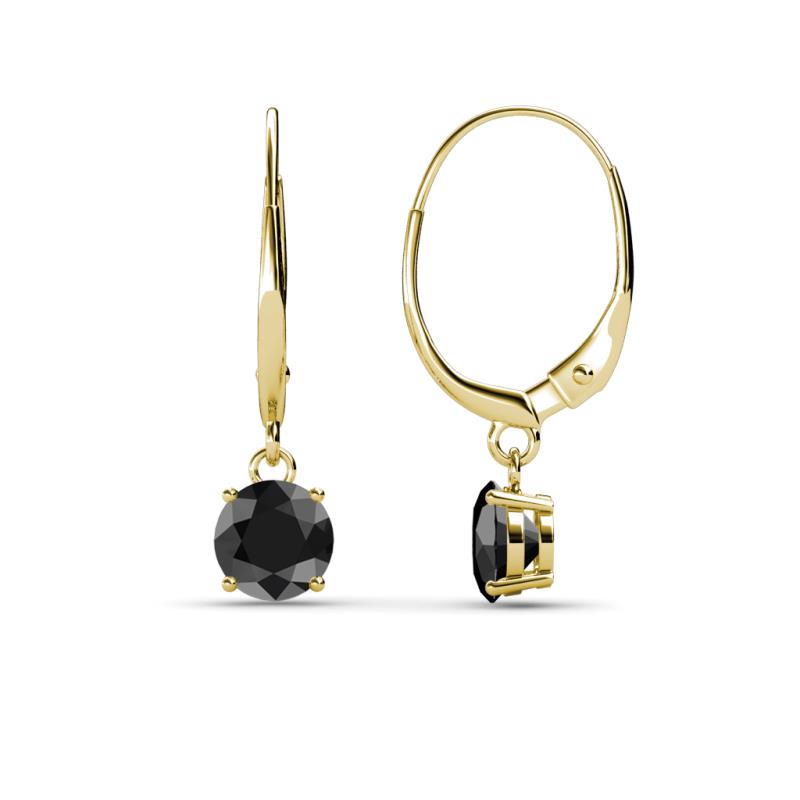 Grania Black Diamond (5mm) Solitaire Dangling Earrings 