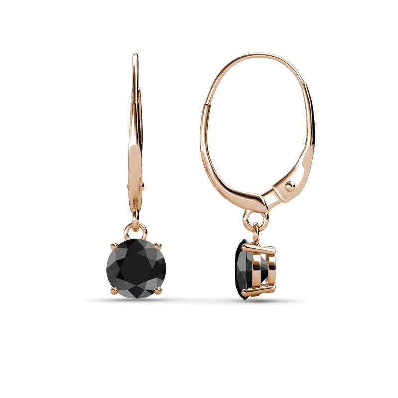 Grania Black Diamond (5mm) Solitaire Dangling Earrings 
