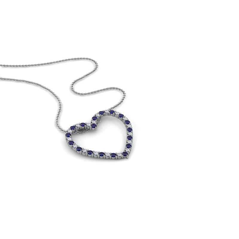 Elaina Blue Sapphire and Diamond Heart Pendant 