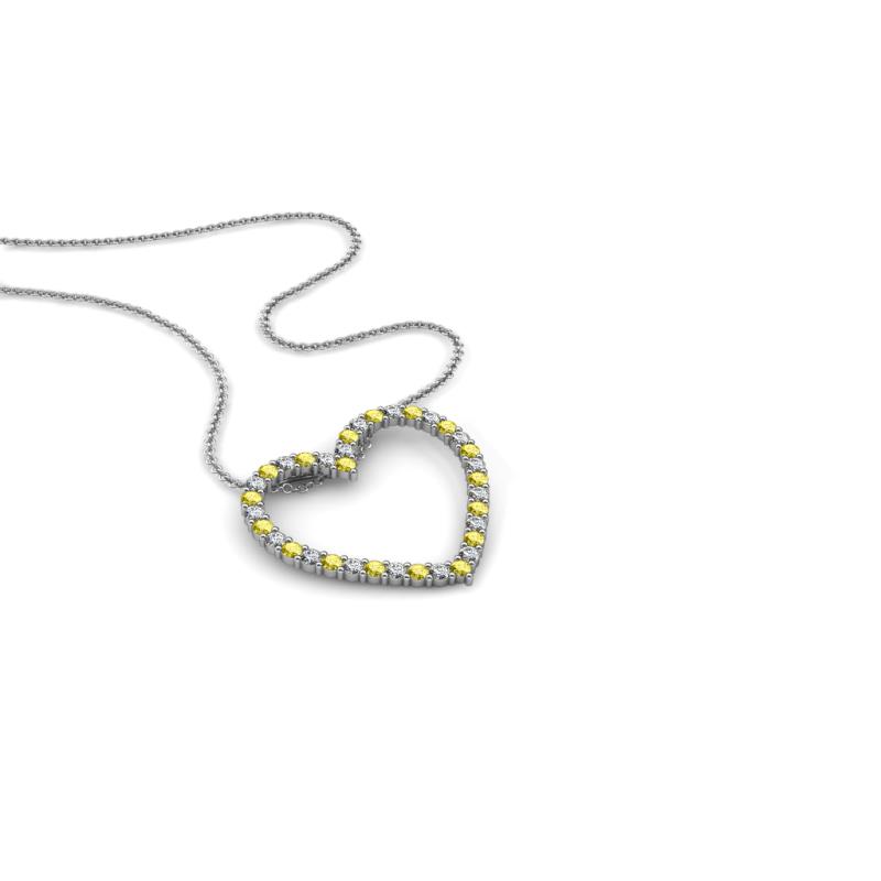 Elaina Yellow Sapphire and Diamond Heart Pendant 