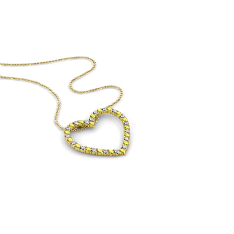 Elaina Yellow Sapphire and Diamond Heart Pendant 