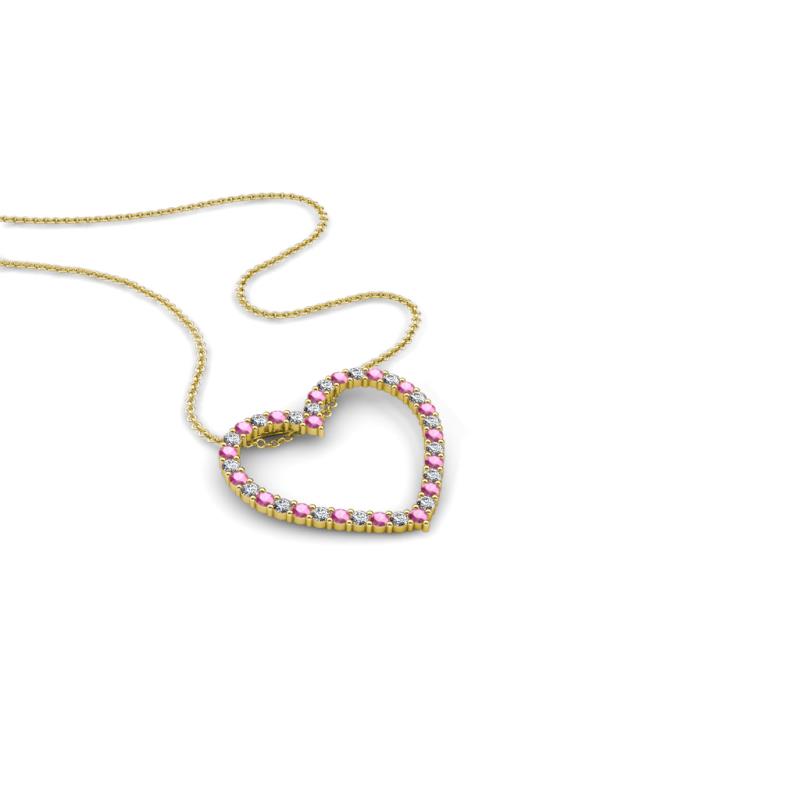 Elaina Pink Sapphire and Diamond Heart Pendant 