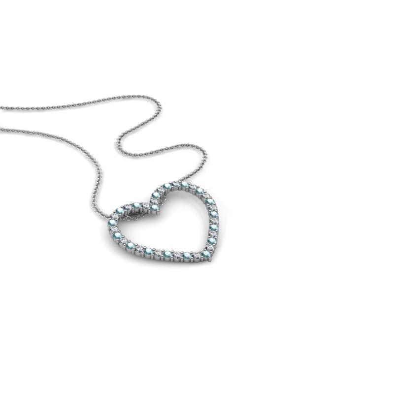 Elaina Aquamarine and Diamond Heart Pendant 