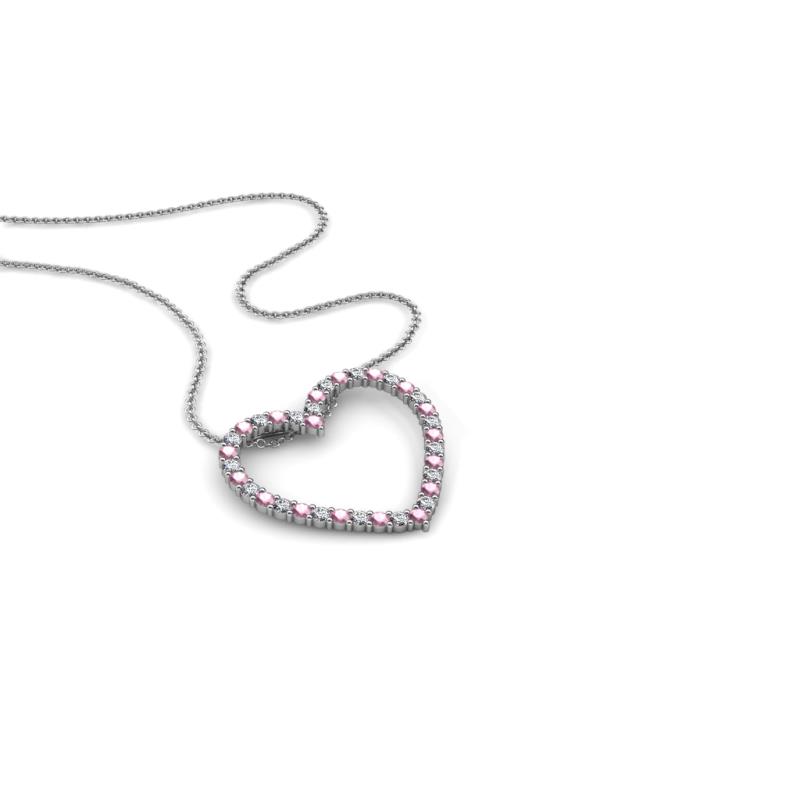 Elaina Pink Tourmaline and Diamond Heart Pendant 