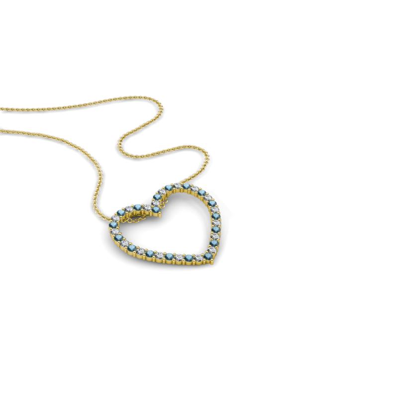 Elaina Blue Topaz and Diamond Heart Pendant 