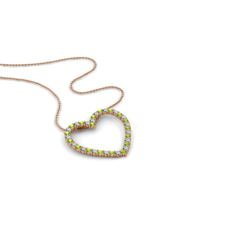 Elaina Peridot and Diamond Heart Pendant 