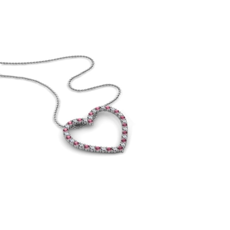 Elaina Rhodolite Garnet and Diamond Heart Pendant 