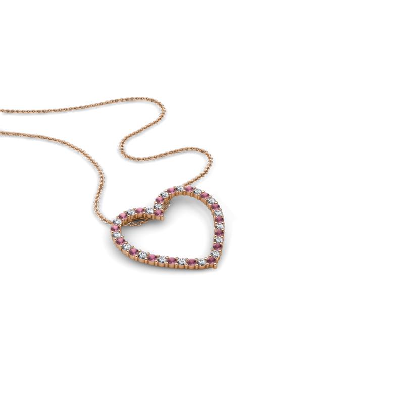 Elaina Rhodolite Garnet and Diamond Heart Pendant 