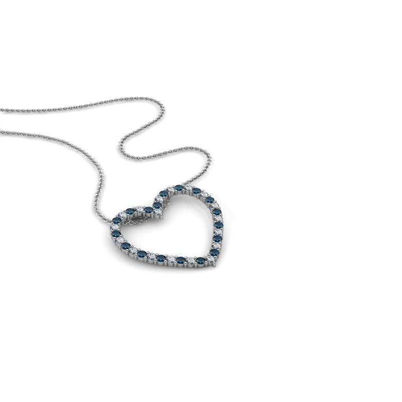 Elaina Blue and White Diamond Heart Pendant 