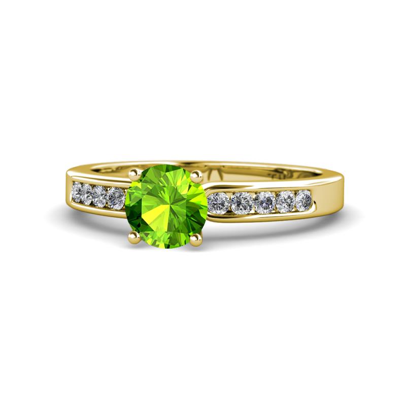 Enya Classic Peridot and Diamond Engagement Ring 