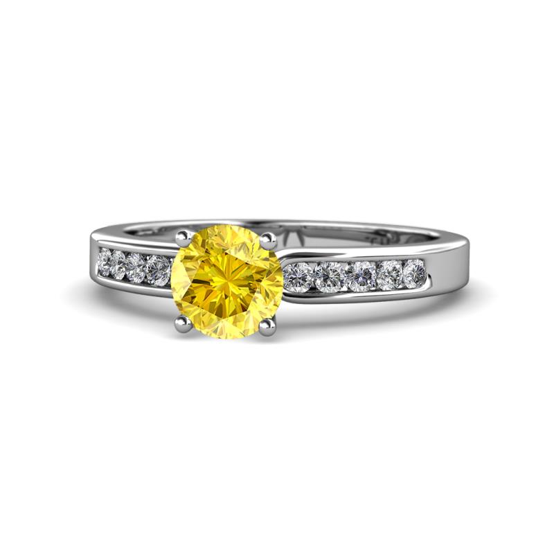 Enya Classic Yellow Sapphire and Diamond Engagement Ring 