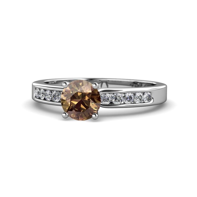 Enya Classic Smoky Quartz and Diamond Engagement Ring 