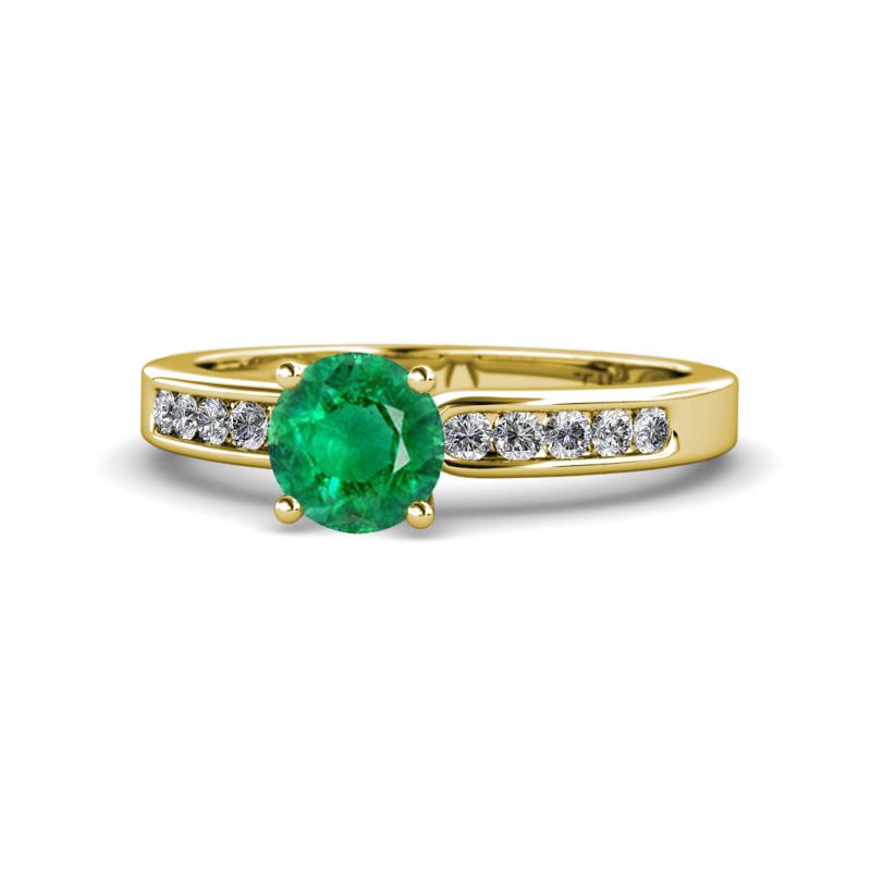 Enya Classic Emerald and Diamond Engagement Ring 