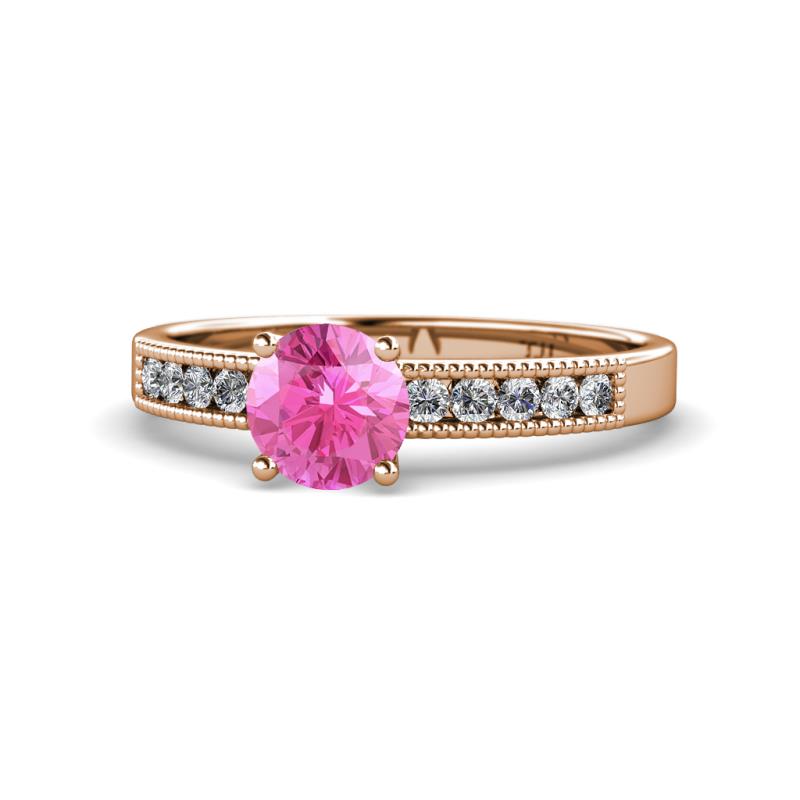 Ronia Classic Pink Sapphire and Diamond Engagement Ring 