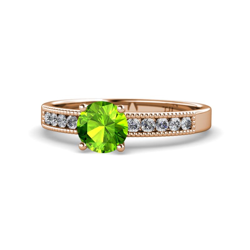 Ronia Classic Peridot and Diamond Engagement Ring 