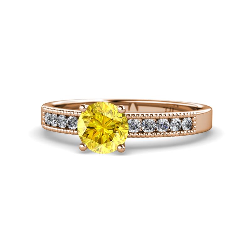 Ronia Classic Yellow Sapphire and Diamond Engagement Ring 