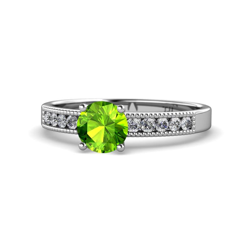 Ronia Classic Peridot and Diamond Engagement Ring 