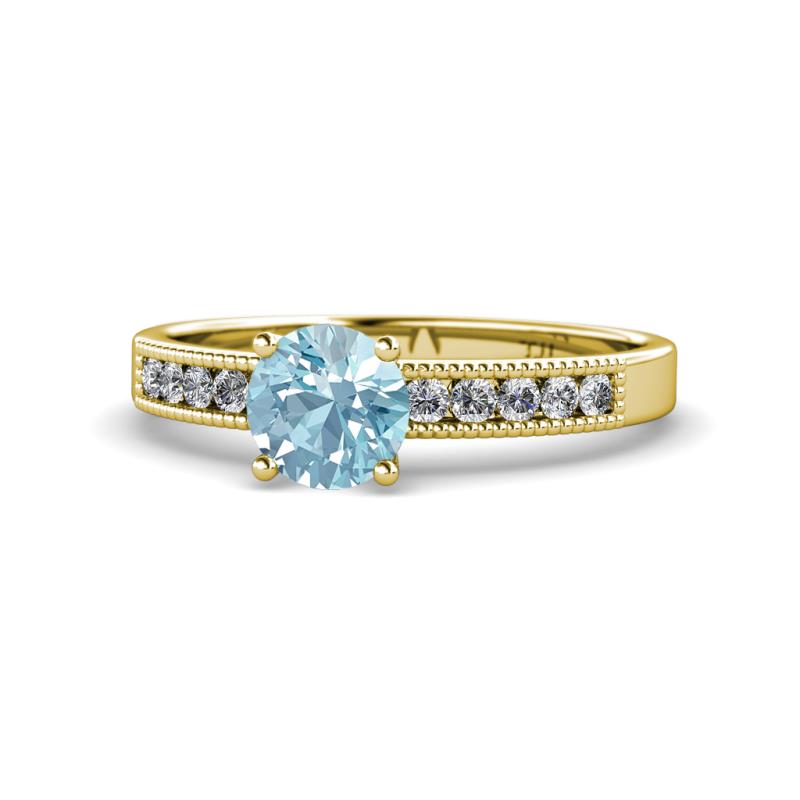 Ronia Classic Aquamarine and Diamond Engagement Ring 