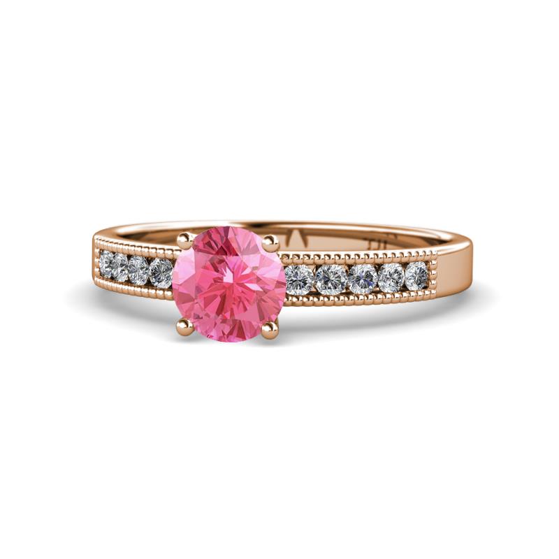Ronia Classic Pink Tourmaline and Diamond Engagement Ring 