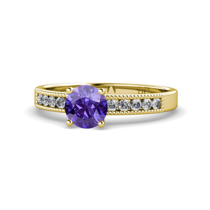 Ronia Classic Iolite and Diamond Engagement Ring 