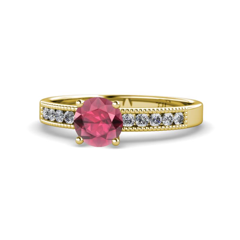 Ronia Classic Rhodolite Garnet and Diamond Engagement Ring 