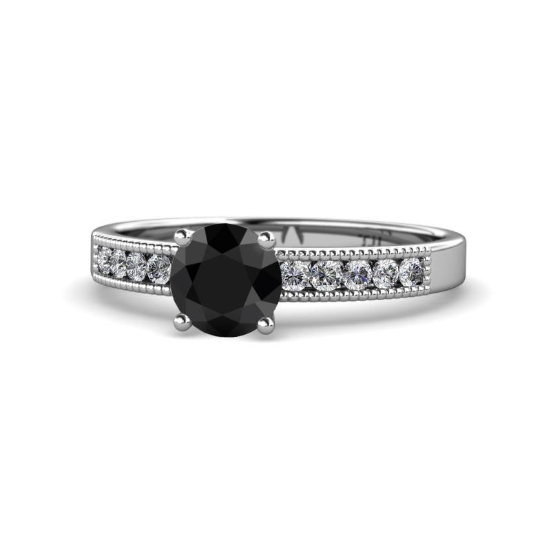 Ronia Classic Black and White Diamond Engagement Ring 