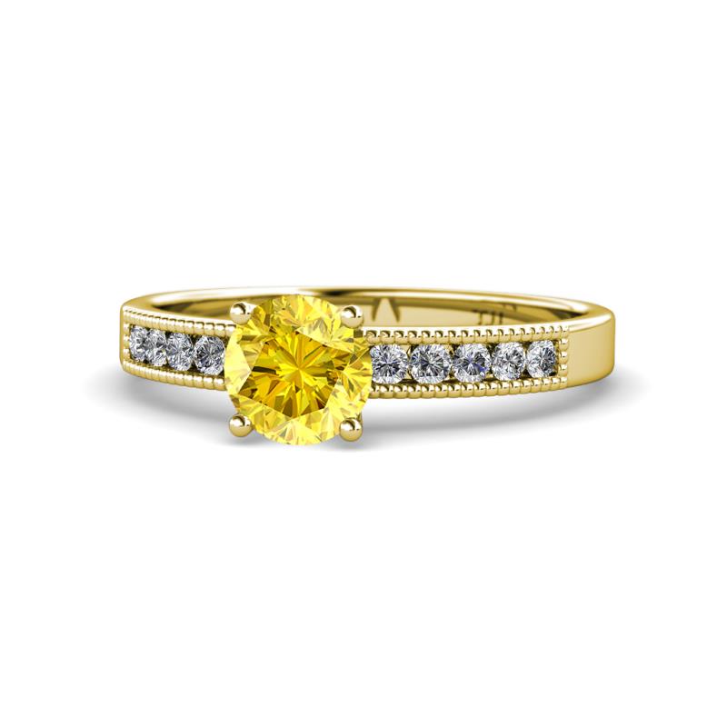 Ronia Classic Yellow Sapphire and Diamond Engagement Ring 