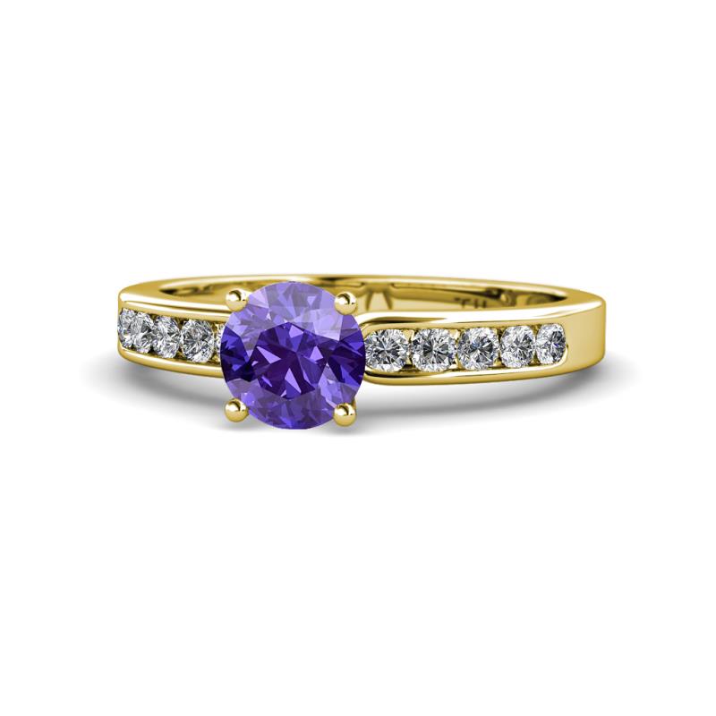 Enya Classic Iolite and Diamond Engagement Ring 