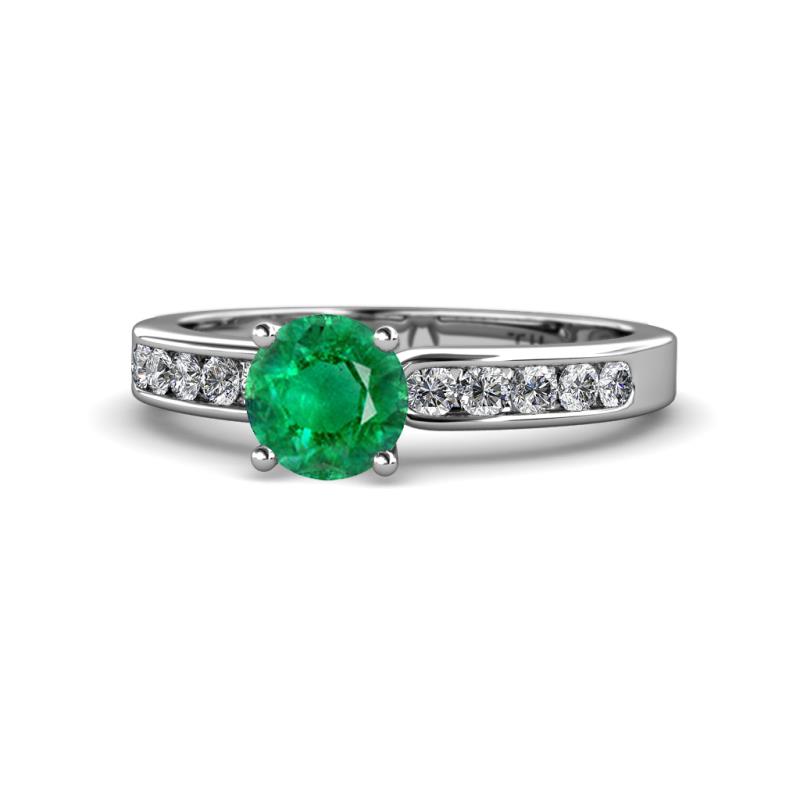 Enya Classic Emerald and Diamond Engagement Ring 