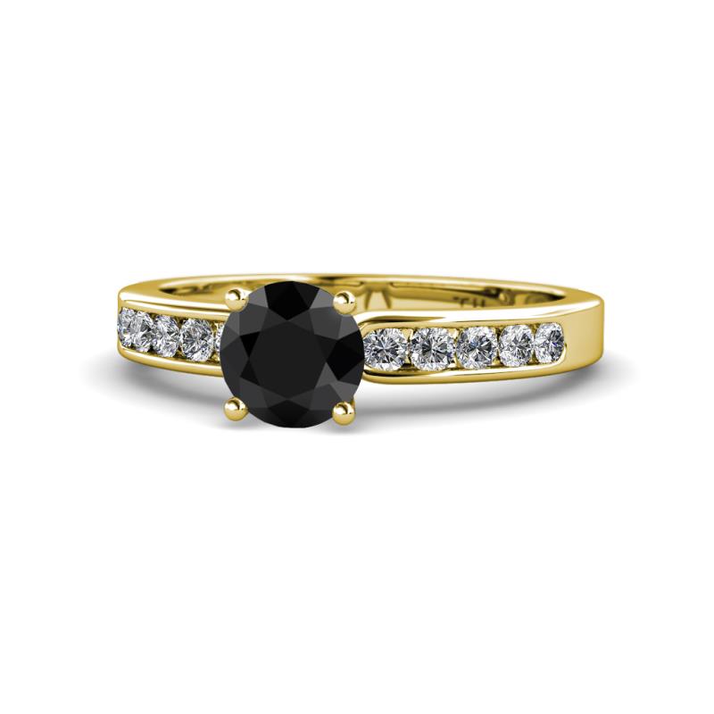 Enya Classic Black and White Diamond Engagement Ring 
