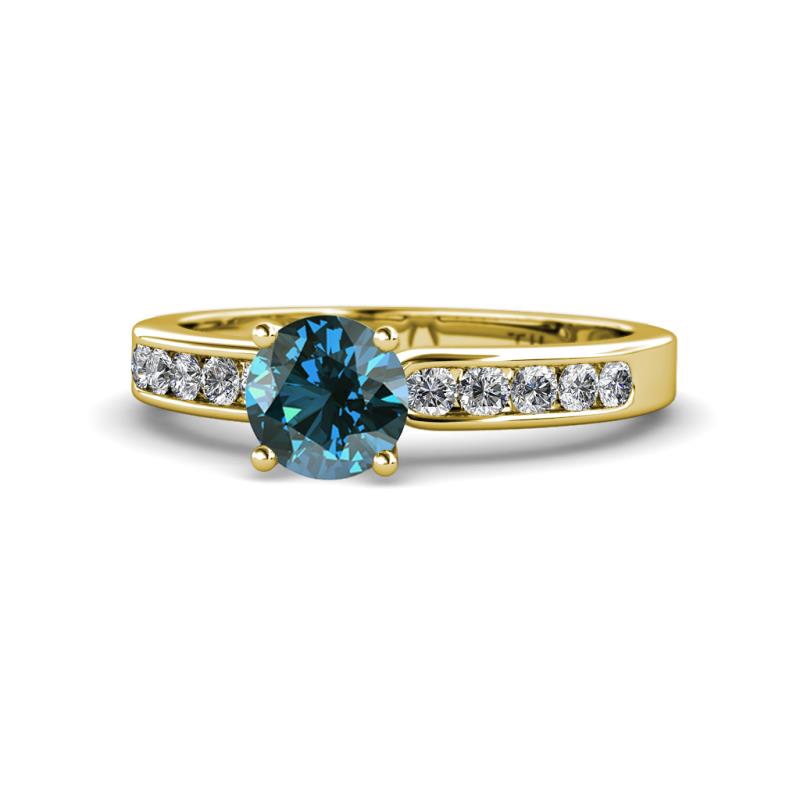 Enya Classic Blue and White Diamond Engagement Ring 