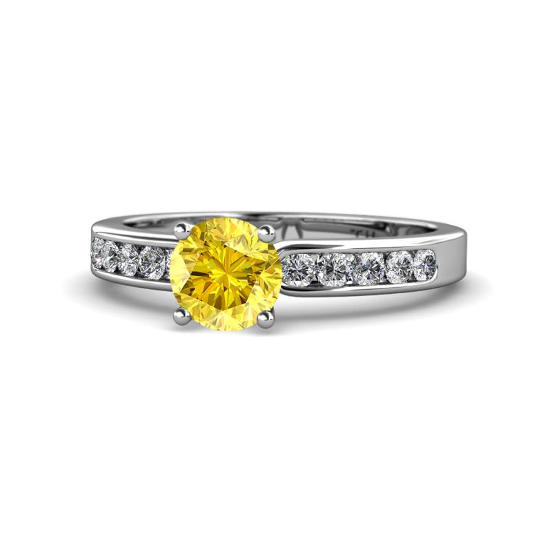 Enya Classic Yellow Sapphire and Diamond Engagement Ring 