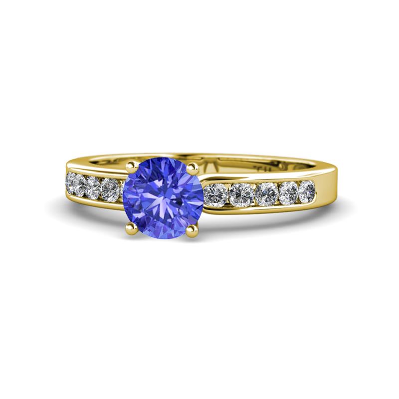 Enya Classic Tanzanite and Diamond Engagement Ring 