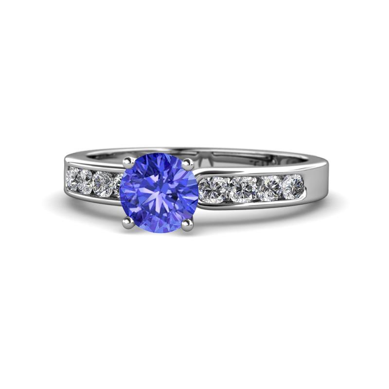 Enya Classic Tanzanite and Diamond Engagement Ring 
