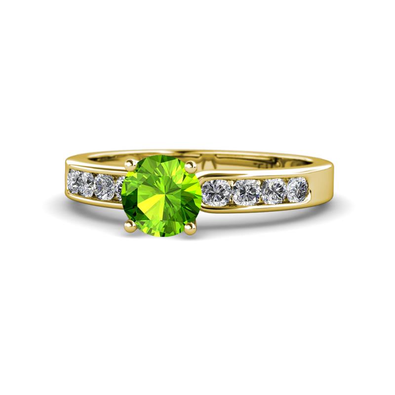 Enya Classic Peridot and Diamond Engagement Ring 