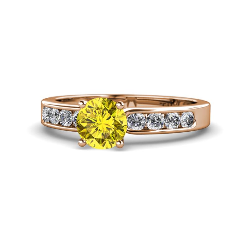 Enya Classic Yellow and White Diamond Engagement Ring 