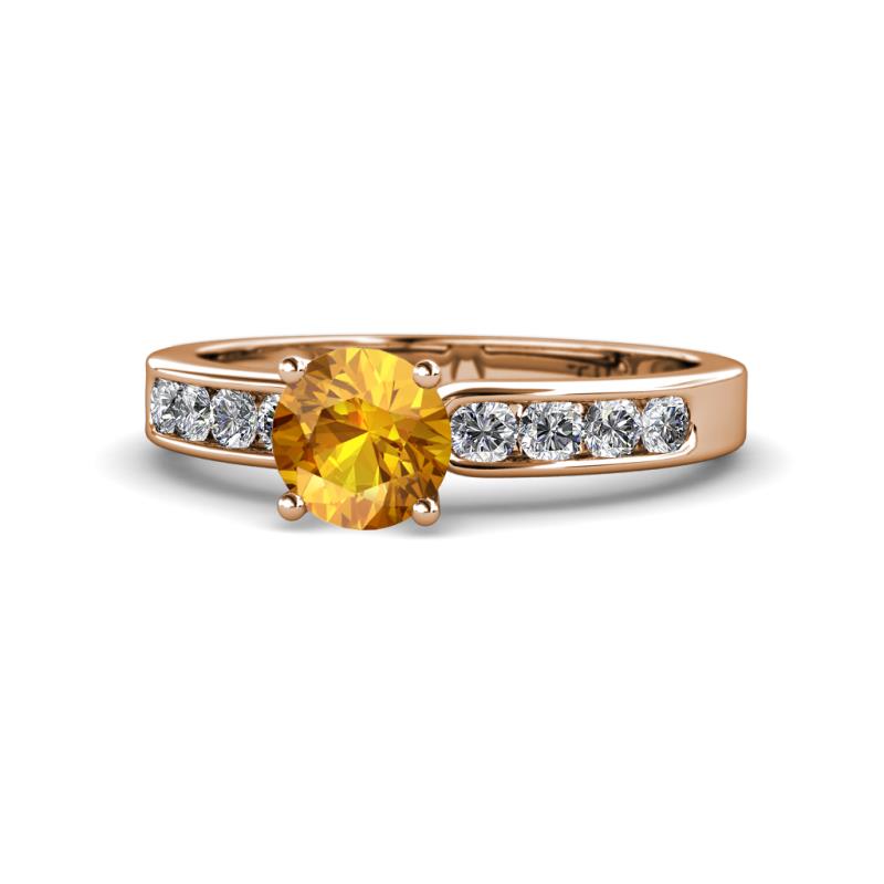 Enya Classic Citrine and Diamond Engagement Ring 