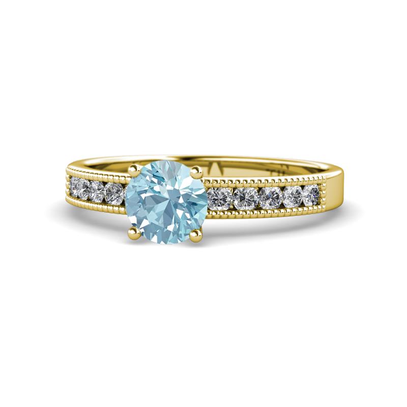 Ronia Classic Aquamarine and Diamond Engagement Ring 