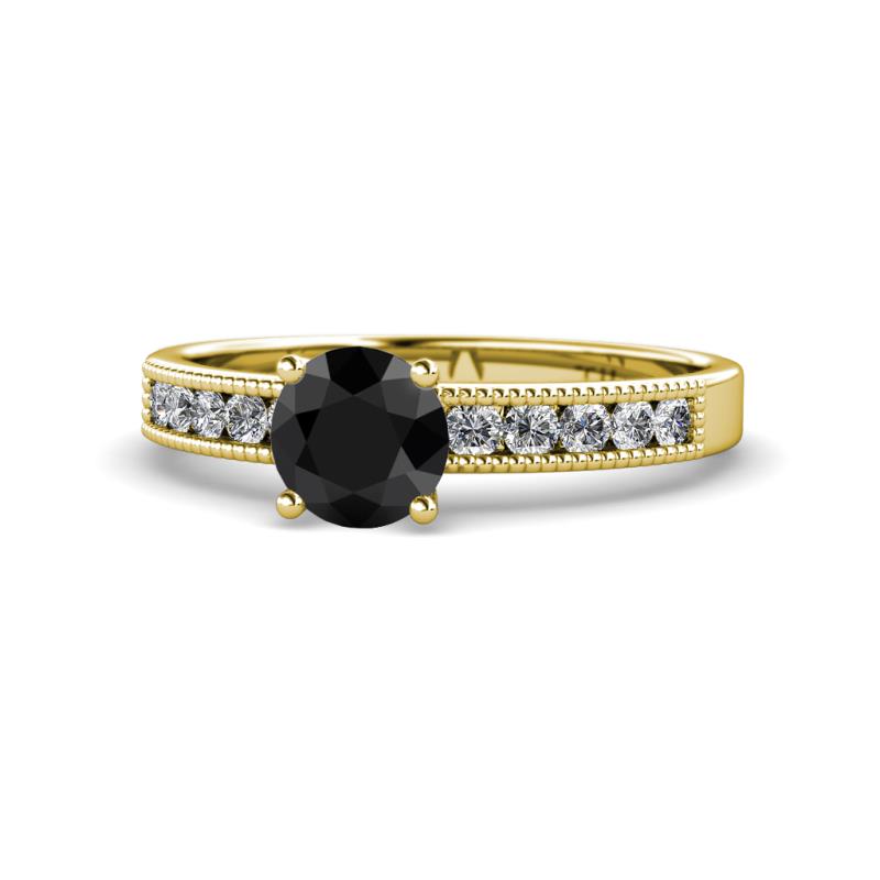 Ronia Classic Black and White Diamond Engagement Ring 